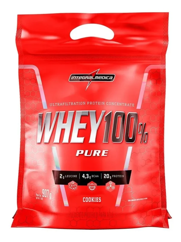 Whey 100% Pure Pouch 900g Cookies and Cream Integralmédica