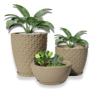Vasos Para Plantas Decorativo Polietileno Kit 3 Unidades