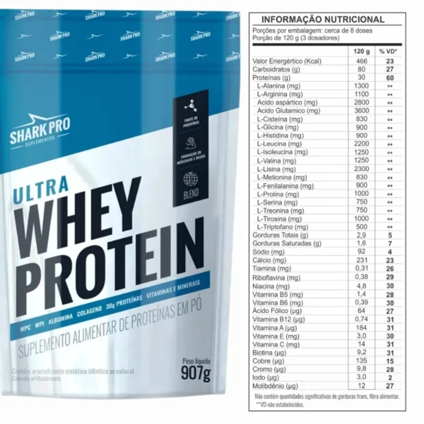 Ultra Whey Refil 907g Shark Pro - Imagem 2