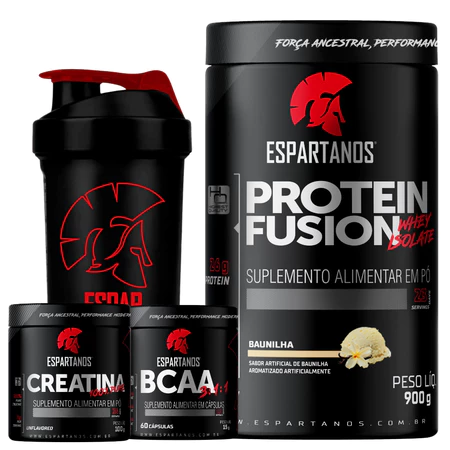 Kit Whey Protein Fusion + Bcaa + Creatina + Shaker - Imagem 3