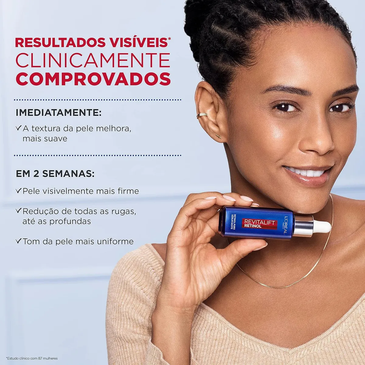 Sérum Facial noturno Revitalift Com Retinol Puro Antirrugas Com 30ml L'Oréal - Imagem 3